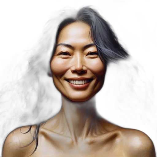 face, hair, mask, jewelry, photorealistic, oil painting, concept art, fantasy art transparent PNG cut-out