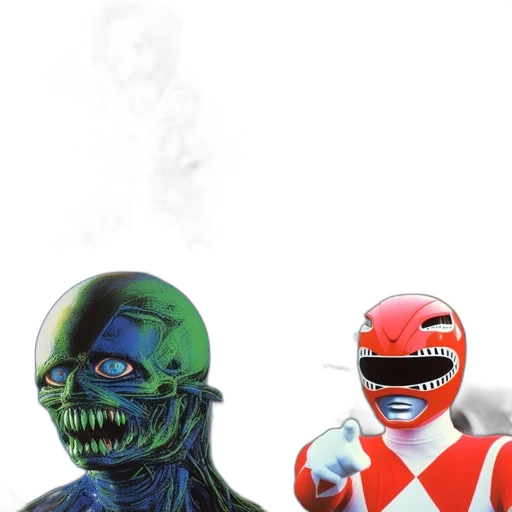 mask, robot, concept art, comic book art, 3d render, vaporwave, outer space, red transparent PNG cut-out