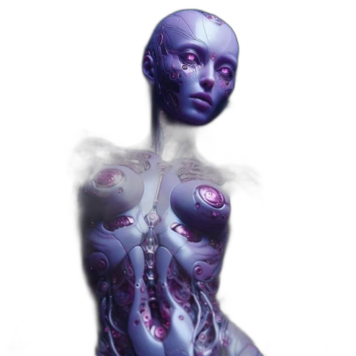 robot, mask, dress, face, concept art, 3d render, photorealistic, vaporwave transparent PNG cut-out