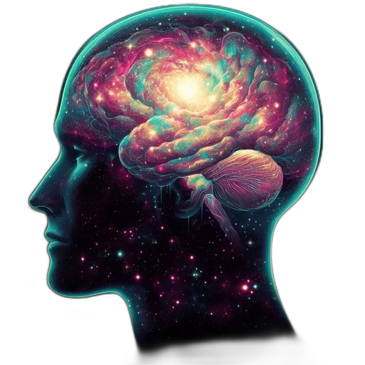 crown, face, hat, robot, concept art, photorealistic, vaporwave, outer space transparent PNG cut-out