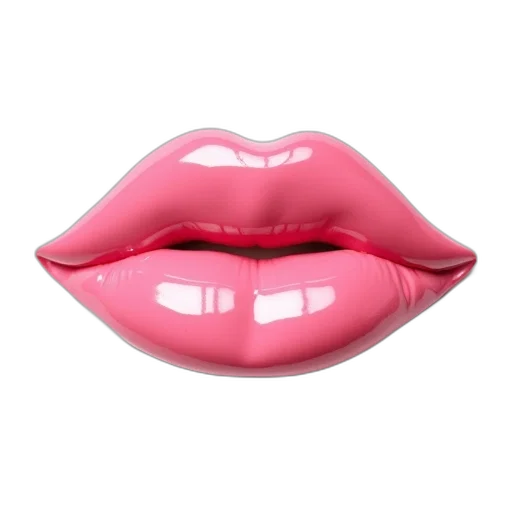 photorealistic, 3d render, neon, close-up, image, pink, lip, gloss transparent PNG cut-out