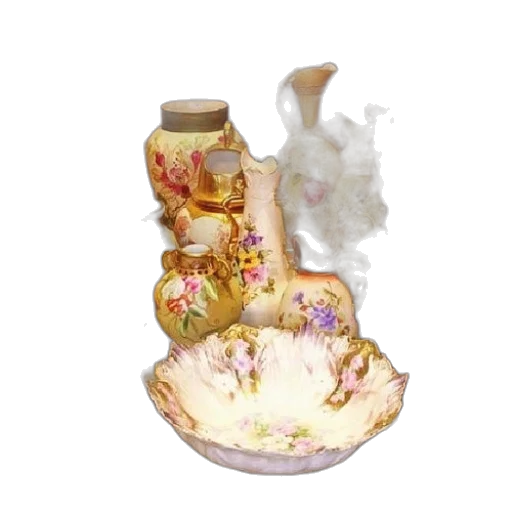 bottle, jewelry, 3d render, collection, ornate, porcelain, vases, plates transparent PNG cut-out