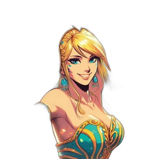 dress, staff, jewelry, crown, fantasy art, concept art, pixel art, comic book art transparent PNG cut-out
