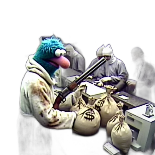 jacket, concept art, 3d render, vaporwave, cartoon, grover, sesame, street transparent PNG cut-out
