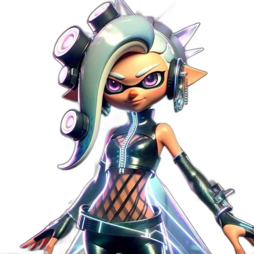 weapon, dress, staff, concept art, 3d render, vaporwave, pixel art, monochrome transparent PNG cut-out