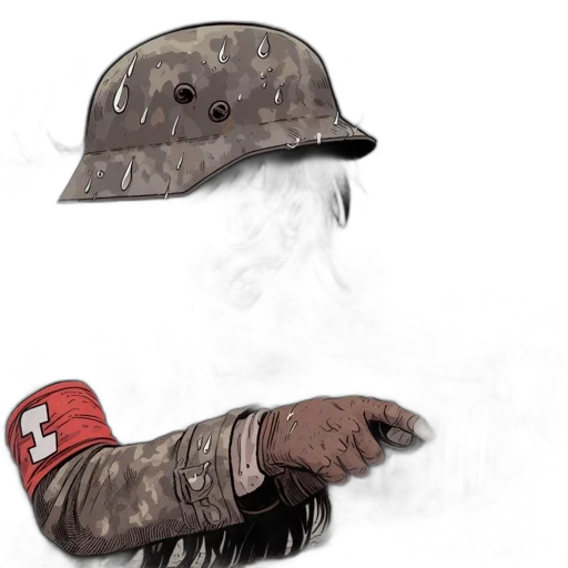 hat, umbrella, weapon, jacket, concept art, watercolor, photorealistic, comic book art transparent PNG cut-out