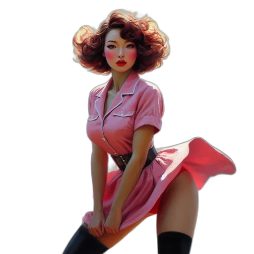 dress, staff, photorealistic, concept art, comic book art, oil painting, neon lights, red transparent PNG cut-out