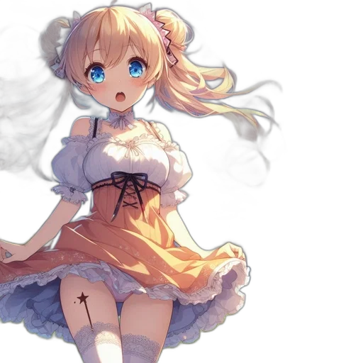 dress, robot, face, staff, anime, pixel art, concept art, fantasy art transparent PNG cut-out