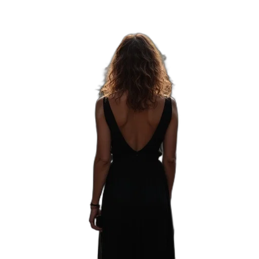 dress, hair, staff, jewelry, dark, woman, black, talks transparent PNG cut-out