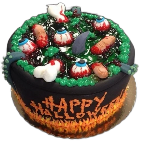 food, crown, 3d render, halloween, cake, black, base, orange transparent PNG cut-out