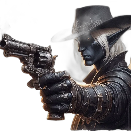 weapon, mask, hat, staff, concept art, fantasy art, photorealistic, comic book art transparent PNG cut-out