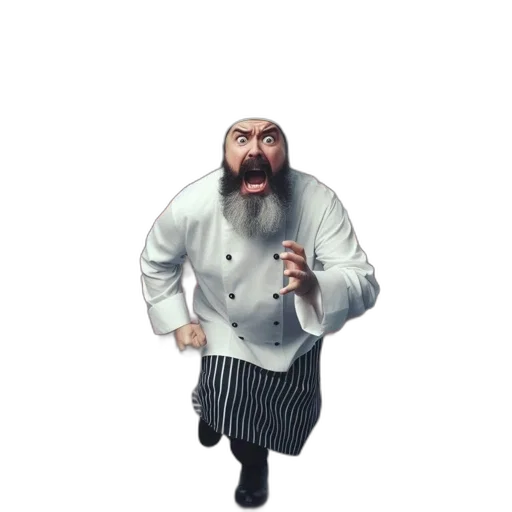 staff, food, hat, jacket, concept art, 3d render, pixel art, cartoon transparent PNG cut-out