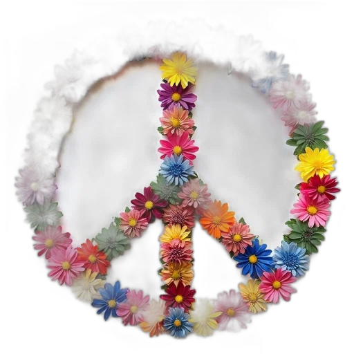 staff, weapon, jewelry, flower, colorful, peace, sign, made transparent PNG cut-out