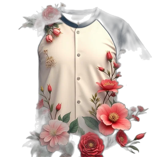 dress, jacket, flower, 3d render transparent PNG cut-out