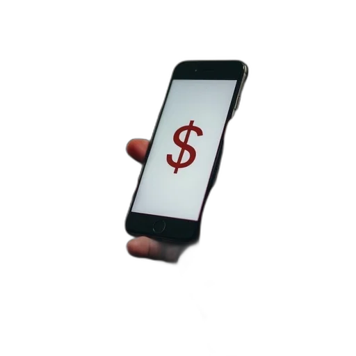 hand, holding, smartphone, currency transparent PNG cut-out