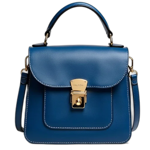 blue, woman, bag, shoulder, bags, golden, metal, buckles transparent PNG cut-out