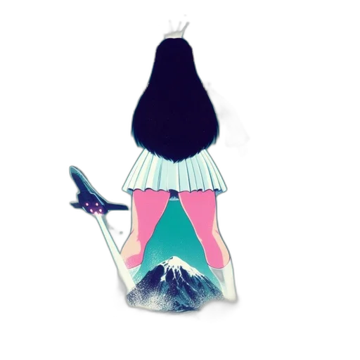 umbrella, dress, jewelry, crown, vaporwave, concept art, fantasy art, 3d render transparent PNG cut-out