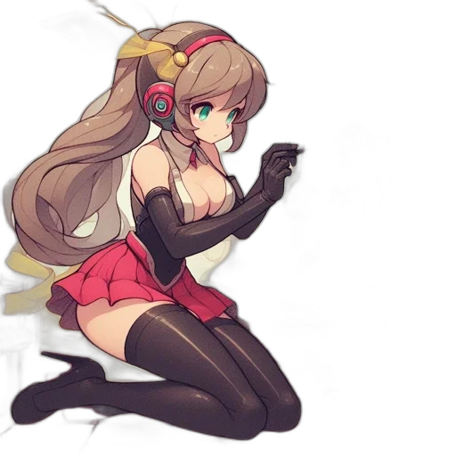 weapon, robot, dress, staff, anime, concept art, pixel art, cartoon transparent PNG cut-out
