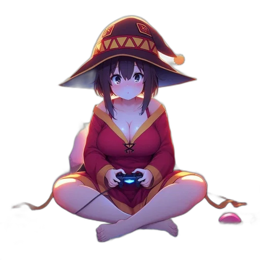 hat, staff, weapon, dress, pixel art, anime, fantasy art, concept art transparent PNG cut-out