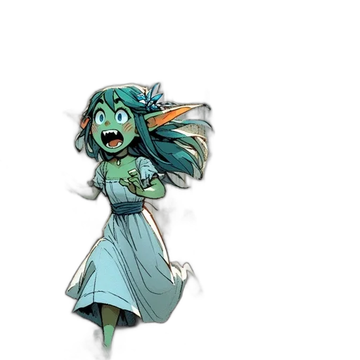 staff, dress, creature, flower, concept art, 3d render, fantasy art, pixel art transparent PNG cut-out