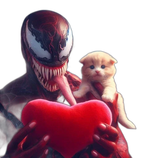 animal, creature, comic book art, concept art, unconventional, take, venom, features transparent PNG cut-out