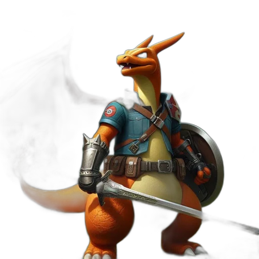 dragon, staff, sword, weapon, concept art, fantasy art, 3d render, pixel art transparent PNG cut-out