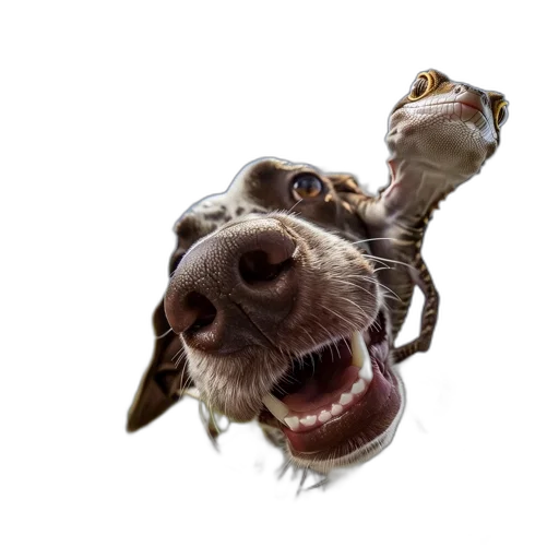 animal, creature, dragon, staff, photorealistic, 3d render, concept art, brown transparent PNG cut-out