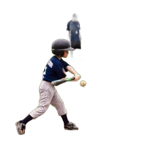 weapon, robot, young, baseball, player, swings, ball, during transparent PNG cut-out