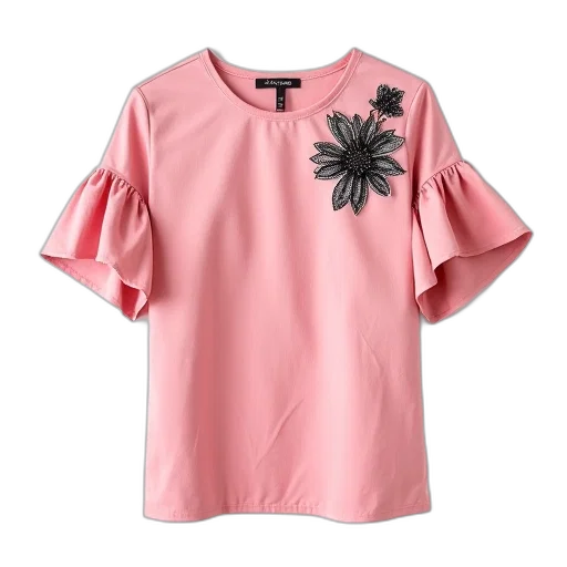 flower, dress, vaporwave, monochrome, pastel, pink, ruffled, blouse transparent PNG cut-out