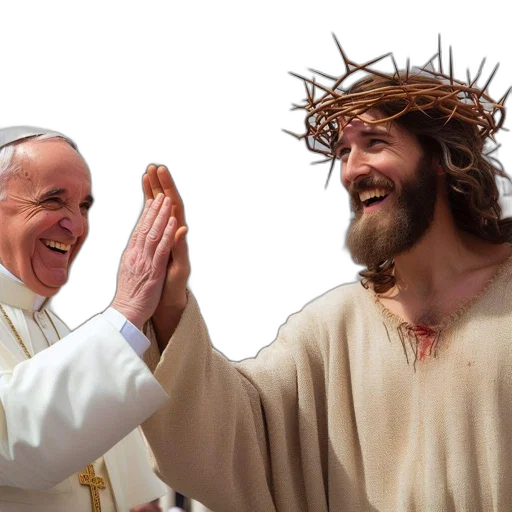 two, men, one, clerical, collar, other, crown, thorns transparent PNG cut-out