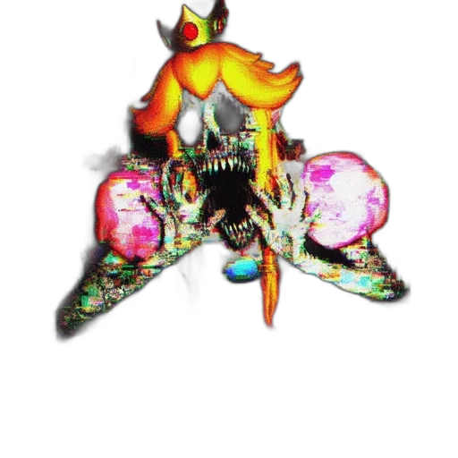 crown, mask, creature, jewelry, pixel art, vaporwave, concept art, 3d render transparent PNG cut-out