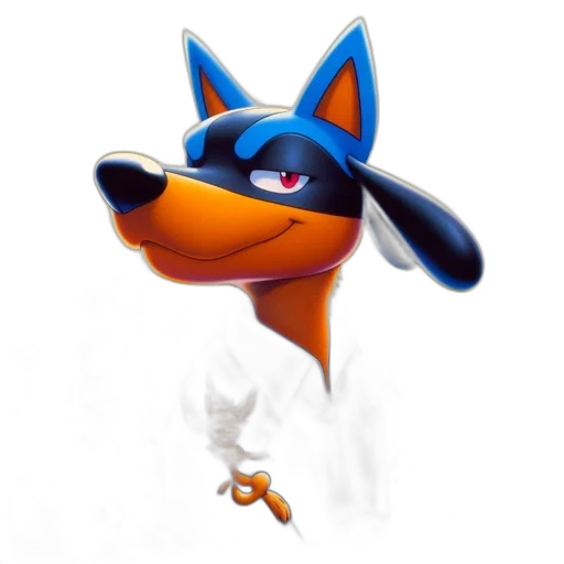 staff, mask, animal, concept art, 3d render, cartoon, pixel art, blue transparent PNG cut-out