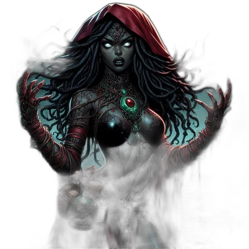 dress, fantasy art, comic book art, concept art, pixel art, fire, dark, red transparent PNG cut-out