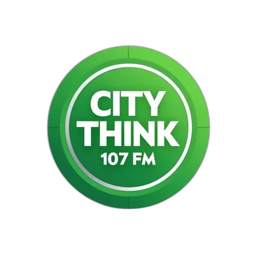 green, white, circular, logo, text, citythink, 107, surrounded transparent PNG cut-out