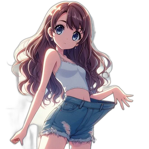 dress, staff, hair, creature, anime, cartoon, pixel art, concept art transparent PNG cut-out