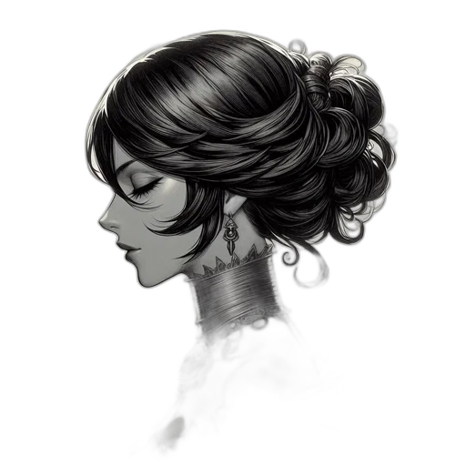 crown, hair, face, jewelry, concept art, photorealistic, pencil sketch, fantasy art transparent PNG cut-out