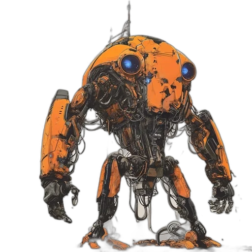 robot, creature, weapon, animal, concept art, 3d render, cyberpunk, comic book art transparent PNG cut-out