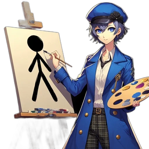 staff, umbrella, jacket, weapon, concept art, watercolor, anime, cartoon transparent PNG cut-out