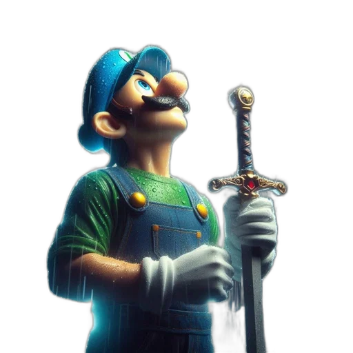 sword, staff, weapon, animal, concept art, 3d render, fantasy art, pixel art transparent PNG cut-out
