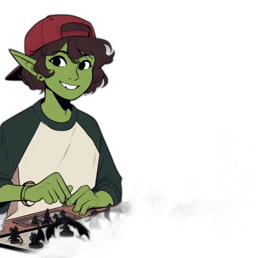 staff, hat, concept art, fantasy art, cartoon, pixel art, green, two transparent PNG cut-out