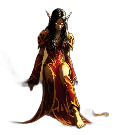 dress, dragon, staff, fantasy art, concept art, pixel art, comic book art, fire transparent PNG cut-out