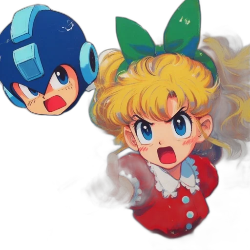 pixel art, concept art, anime, 3d render, outer space, blue, two, animated transparent PNG cut-out