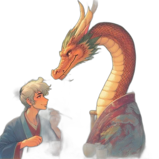 dragon, creature, concept art, fantasy art, watercolor, pixel art, fire, underwater transparent PNG cut-out