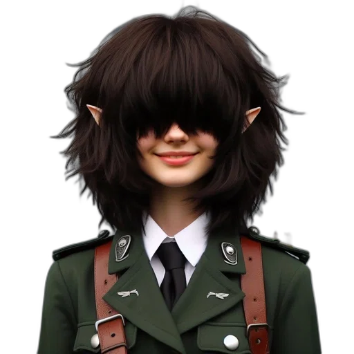 jacket, hair, face, staff, concept art, 3d render, photorealistic, fantasy art transparent PNG cut-out
