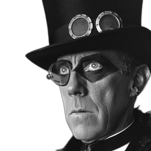 staff, face, mask, man, wears, top, hat, goggles transparent PNG cut-out