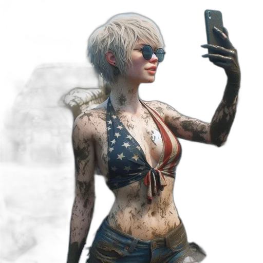 weapon, dress, face, jacket, concept art, cyberpunk, fantasy art, comic book art transparent PNG cut-out