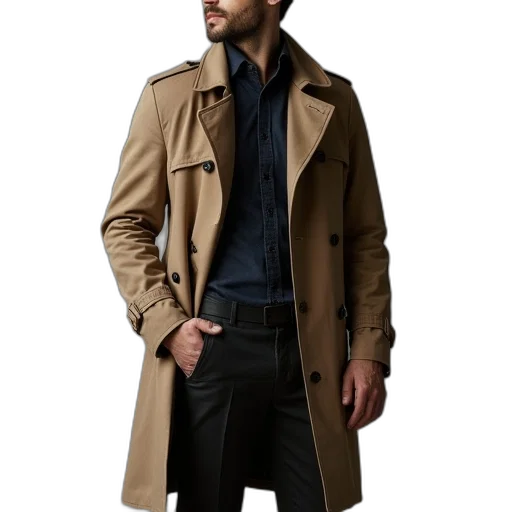 jacket, photorealistic, earth tones, dark, men, clothing, trench, jackets transparent PNG cut-out