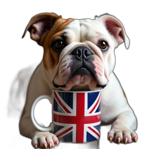 animal, photorealistic, 3d render, cartoon, concept art, english, bulldog, union transparent PNG cut-out