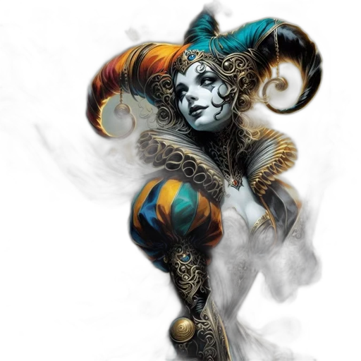 mask, staff, fantasy art, concept art, comic book art, photorealistic, dark, monochrome transparent PNG cut-out