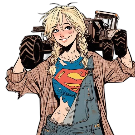 jacket, comic book art, cartoon, concept art, anime, animated, girl, blonde transparent PNG cut-out
